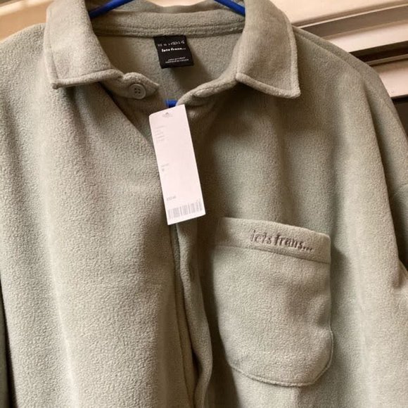 Seafoam Button-Through Fleece Shirt - Picture 2 of 6